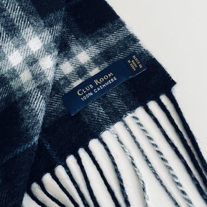 CLUB ROOM Men's 100% Cashmere Scarf with 3 1/2" Fringe NWOT